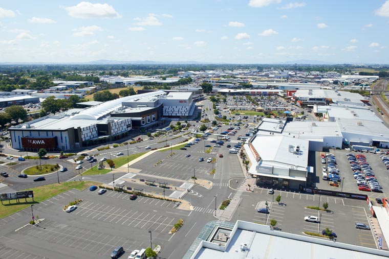 Aerial photography of The Base mall.